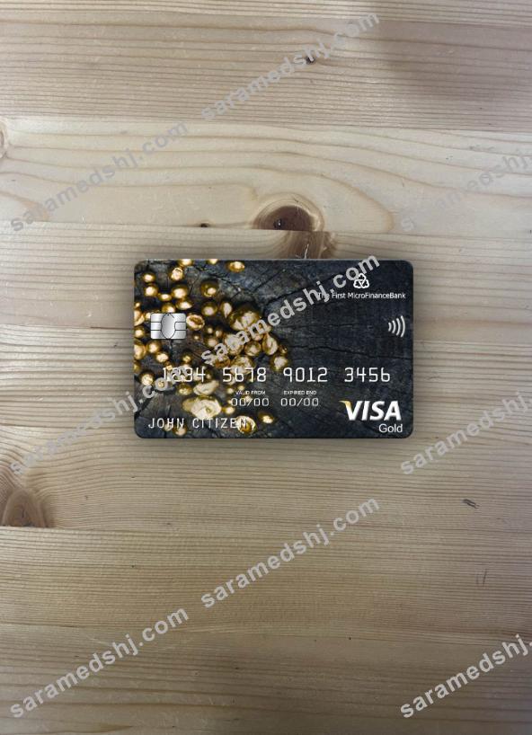 Tajikistan The First MicroFinance (FMFB) bank visa gold card photolook front